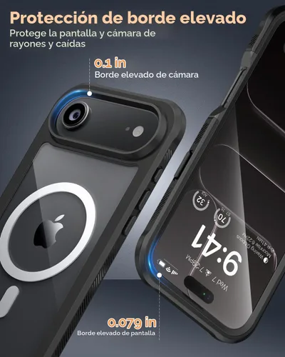 Vista 7 de seacosmo Funda para iPhone Air, Parachoques de Cuerpo Completo con Pantalla de Vidrio Templado 9H Integrada y Protector de Lente de Cámara