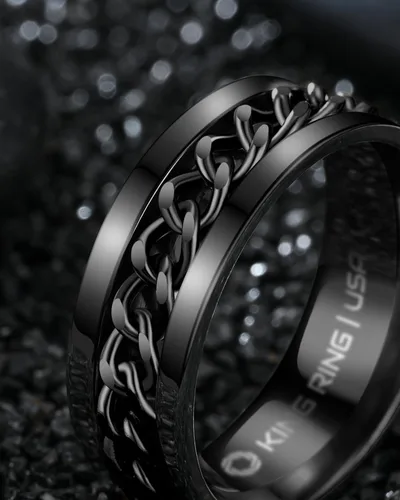 Vista 6 de King Ring 8mm Spinner Ring – Fidget Ring for Men & Women – Designed in USA