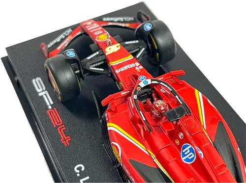 Vista 6 de Burago Ferrari SF-24 Charles Leclerc #16 MONACO GP 2024 Winner - Realistic Car Model in 1:43 Scale - Red - Official Ferrari License