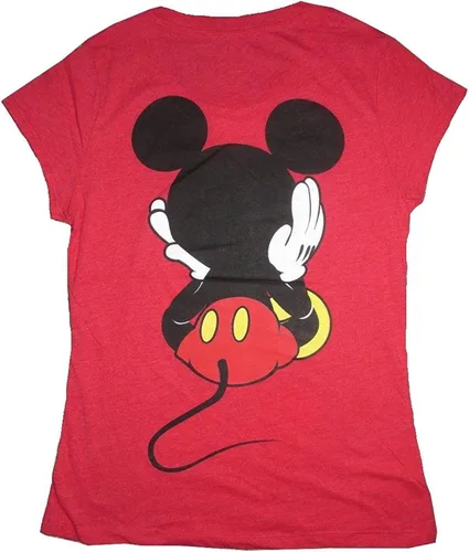 Vista 2 de Disney Mickey Mouse - Camiseta de estilo vintage para jóvenes con diseño gráfico frontal y trasero