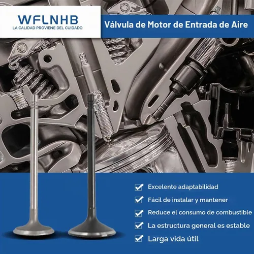 Vista 2 de WFLNHB Válvulas de Motor de Admisión y Escape de Repuesto para GM 2.0L 2.2L 2.4L Ecotec DOHC Repuesto para 12622329 12615936