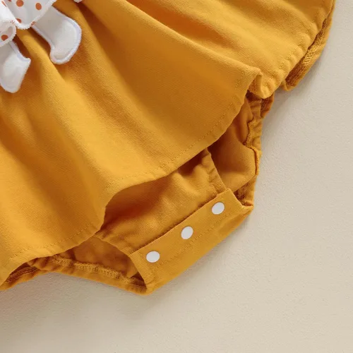Vista 4 de Bonangber Ropa para bebé recién nacida, con volantes, manga larga, mameluco con diadema, lindo traje de otoño e invierno