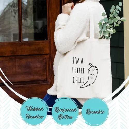 Vista 3 de Moonlight Makers 100% lona de algodón, bolsa de mano natural, bolso a todo color, diseño divertido - Veggie