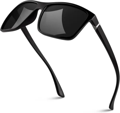 Vista 8 de GQUEEN - Lentes de sol polarizados retro para hombre y mujer, con protección UV400, marco cuadrado rectangular