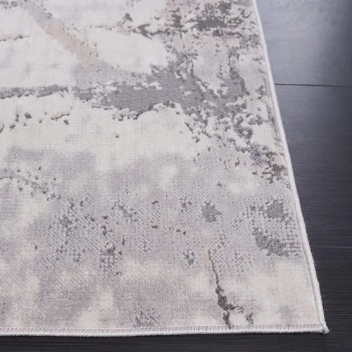Vista 3 de SAFAVIEH Eternal Collection ETL218A - Alfombra de pasillo, 2 pies 2 pulgadas x 8 pies, marfil y gris, diseño abstracto moderno, no desprende pelusa