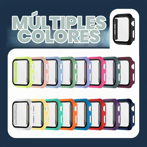 Vista 8 de Paquete de 3 fundas con protector de pantalla para Apple Watch de Negro + rosa intenso + morado oscuro