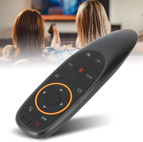 Vista 7 de Control remoto por voz, mouse de aire 2.4G, mini teclado con giroscopio, Plug and Play, receptor USB, para computadora, proyectores, cajas de TV