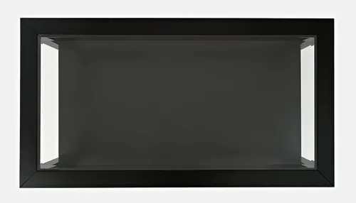 Vista 5 de Jofran Urban Icon - Mesa de centro rectangular con incrustaciones de vidrio y madera de acacia, mesa decorativa contemporánea para sala de estar