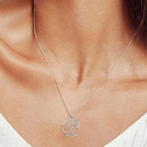 Vista 3 de FLECHAZO Collares de plata de ley S925 con dije de corazón para madre e hija para mujer, collar con dije de amor, cumpleaños, aniversario, dama