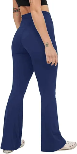 Vista 3 de INNOVIERA Leggings acampanados para mujer, pantalones de yoga con corte de bota, cintura alta, cruzado, entrenamiento, descanso, pantalones de jazz