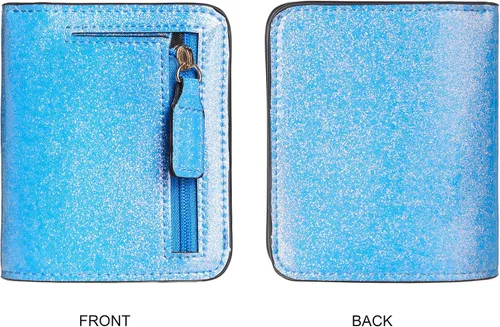 Vista 5 de Gostwo - Cartera compacta de piel genuina de lujo para mujer con bloqueo de RFID y ventana de identificación