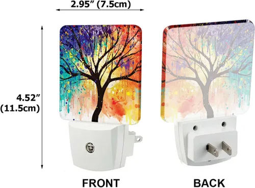 Vista 2 de WIRESTER Luz nocturna LED enchufable, lámpara con sensor automático del atardecer al amanecer para dormitorio, baño, cocina, pasillo, escaleras