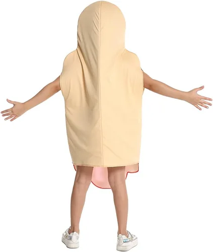 Vista 6 de DSplay Disfraz de perrito caliente para niños, cosplay, comida y perro caliente (apto para niños de 4 a 8 años)