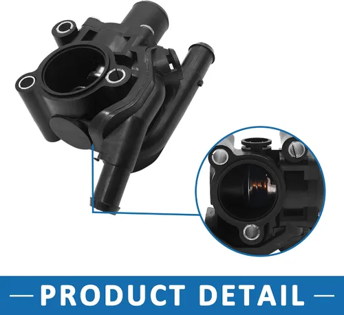 Vista 4 de Conjunto de carcasa de termostato YS4Z-8592-BD Reemplazo para Ford Focus 2000-2004 Negro