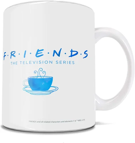 Vista 470 de Trend Setters Friends the Television Show – 25 años – Mercancía oficial – Taza de café o té de cerámica blanca de 11 onzas – perfecta para regalar