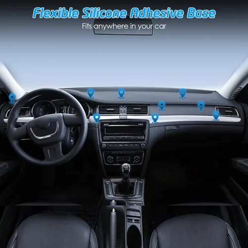 Vista 5 de Soporte de auto para teléfono magnético WizGear, soporte de montaje magnético para tablero de auto, plano rectangular, para teléfonos celulares