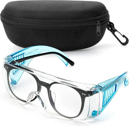 Vista 16 de UNCO - Gafas de seguridad sobre gafas, gafas protectoras, antiniebla, para trabajo, gafas de seguridad sobre gafas