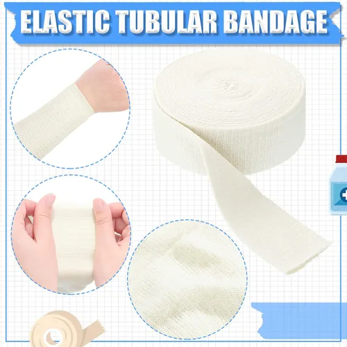 Vista 4 de Tondiamo Rollo de Gasa Tubular de Algodón, Calcetín Tubular para Brazo, Calcetín Elástico para Pierna, Tubo de Compresión, Vendaje de Manga Tubular