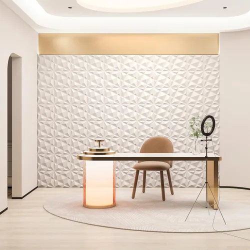 Vista 8 de Art3dwallpanels Paquete de 20 paneles de pared 3D para decoración de pared interior, 12 x 12 pulgadas, paneles de diamante blanco para sala
