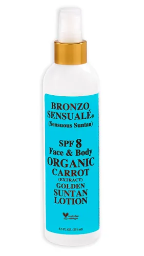 Vista 12 de Loción de zanahoria orgánica para después del sol - Tan Extender de Bronzo Sensuale, 8.5 onzas líquidas