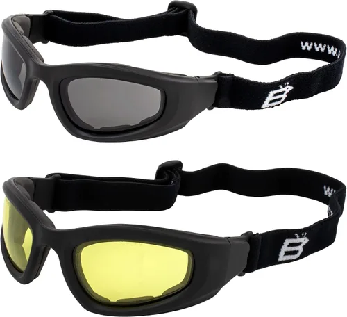Vista 10 de 2 pares de gafas Birdz Eyewear Soar Safety acolchadas para motocicleta, marcos negros