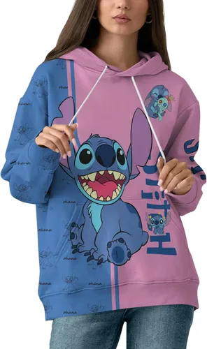 Vista 4 de Qxohuow Anime Cartoon Hoodie Novelty 3D Printed Hooded Pullover, Cute Couple Hoodie Gift for Girls Women