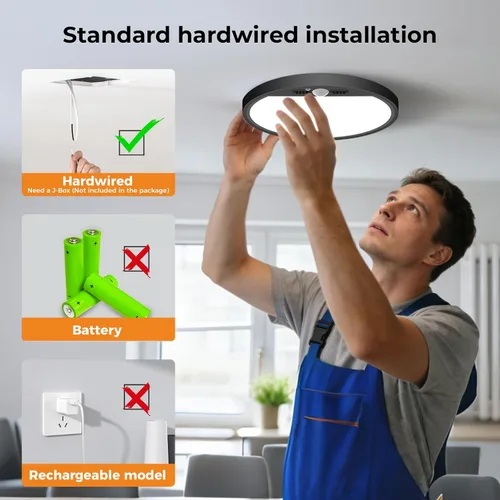 Vista 6 de slochi Paquete de 4 luces con sensor de movimiento para interiores, luces de armario de 5000 K con sensor de movimiento, 15 W, 1500 lúmenes, 7
