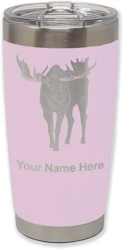 Vista 25 de LaserGram Vaso aislado al vacío de 20 onzas, alce, grabado personalizado incluido (negro)