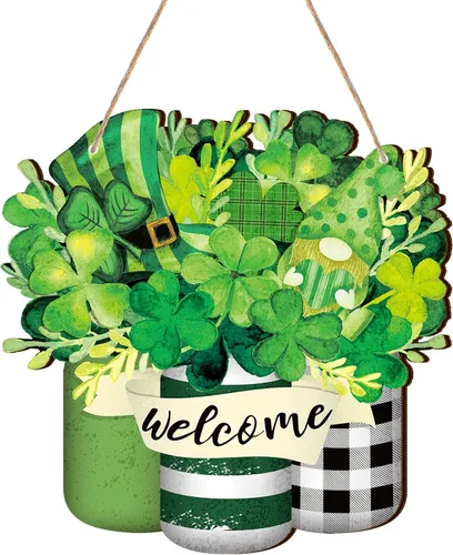 Vista 9 de Señal de bienvenida de abeja en madera, letrero de abeja amarilla, gnomo de flor de abeja, letrero de madera colgante para puerta, decoración