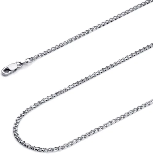 Vista 10 de Wellingsale Cadenas abiertas de trigo de oro macizo de 14 quilates (opciones seleccionadas)