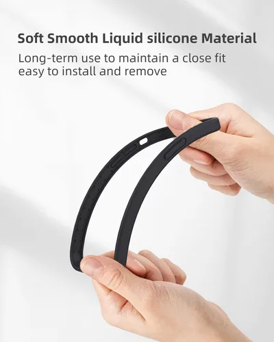 Vista 2 de Funda de silicona líquida para iPhone 12/12 Pro de 6.1 pulgadas, color negro [Absorción de golpes] [Protección de borde elevado]