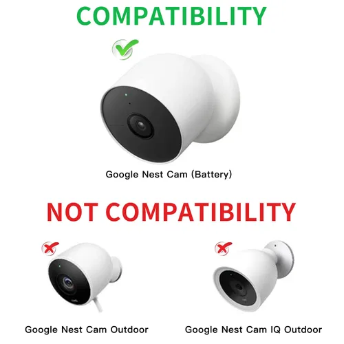 Vista 2 de Adaptador de corriente compatible con Google Nest Cam para exteriores o interiores, batería – 6.5 pies/6.6 ft resistente a la intemperie cable