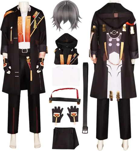 Vista 8 de Moalioi Honkai Star Rail - Disfraz de cosplay de Honkai Trailblazer Caelus, traje de fiesta de Helloween con peluca Estilo de mujer