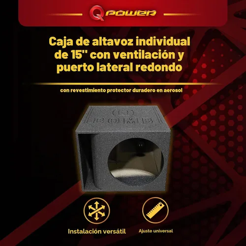 Vista 2 de QPower QBOMB15HP Caja de subwoofer con puerto lateral ventilado de 15