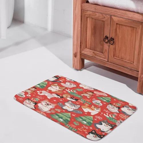 Vista 6 de Tapete de baño de franela antideslizante para bañera de 16 x 24 pulgadas, tapete de baño de microfibra súper suave, antideslizante, absorbente