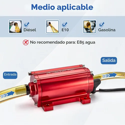 Vista 8 de Bomba de combustible CarBole de alto rendimiento 12V 300LPH caudal Bomba de transferencia de combustible universal en línea externa con cable