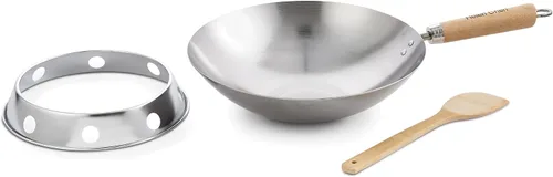Vista 9 de Helen's Asian Kitchen - Wok de acero al carbono, 8 pulgadas, para porciones individuales o más pequeñas
