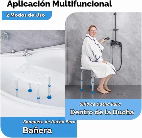 Vista 4 de Silla de ducha FSA/HSA elegible para ducha interior, taburete de ducha para interior de bañera, asiento de ducha de montaje sin herramientas