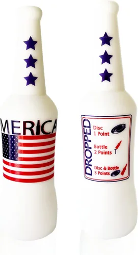 Vista 6 de Original Bottle Bash (Beersbee, Polish Horseshoes, Frisbeer) Bottle Set ONLY, Unbreakable - Choose Yellow, USA or USA LED Version