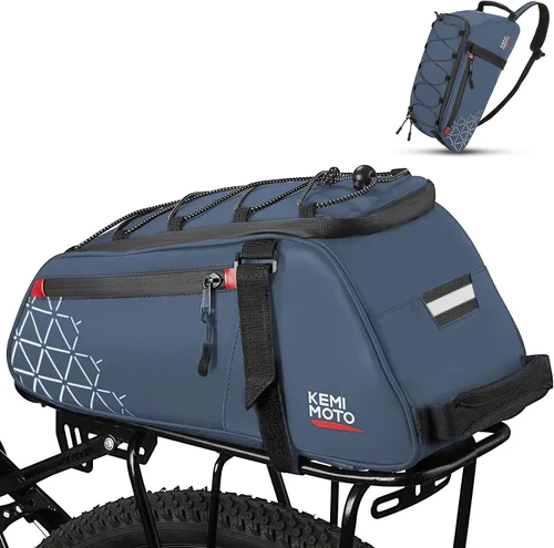 Vista 13 de KEMIMOTO Bolsa trasera para bicicleta – 8L PVC resistente al agua bolsas para bicicleta trasera de bicicleta, alforja para maletero de bicicleta