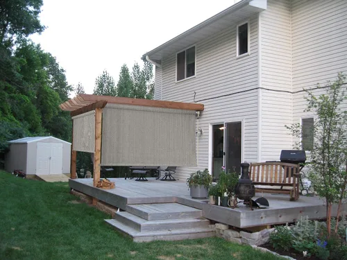 Vista 7 de Cross Land Persiana solar inalámbrica con manivela para niños, para exteriores y exteriores, para patio, césped, pérgola, jardín, porche, cabaña