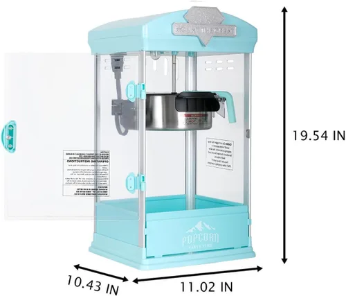 Vista 2 de Portable Popcorn Maker Machine with 8 Ounce Kettle, Commercial Popcorn Popper with Measuring Spoon & Measuring Cup for Parties, Events, Home Theater