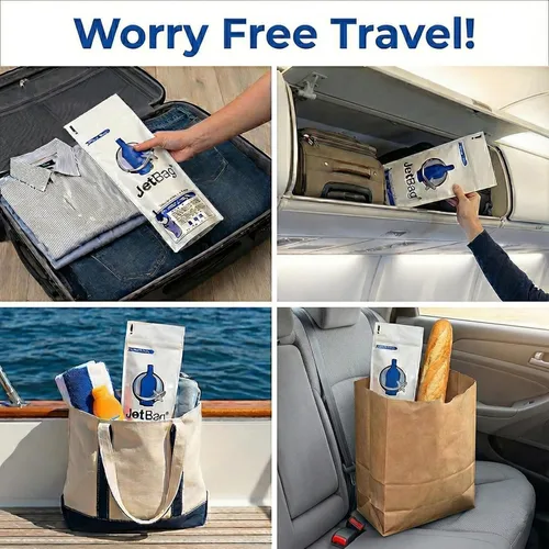 Vista 4 de Jet Bag PRO Version - Bolsas de vino reutilizables para viajes, acolchadas, absorbentes, protector de botellas de vino, bolsas de viaje