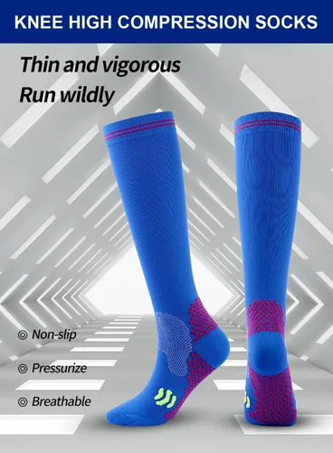Vista 3 de 3 pares de calcetines de compresión para mujer de 20 a 30 mmHg hasta la rodilla, calcetines de compresión para mujer