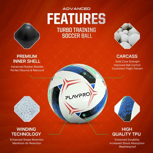 Vista 4 de Balón de fútbol Turbo Training – Tamaño 2, 3, 4, 5 – Individual, paquete de 6, para clubes, equipos, ligas, campamentos, escuelas, organizaciones