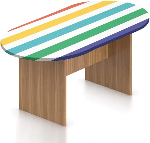 Vista 13 de Mantel ovalado ajustable de poliéster elástico para invierno, diseño de bosque abstracto monocromático, hojas y bosques, se adapta a mesas ovaladas