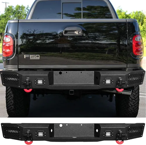 Vista 14 de Vijay Parachoques trasero para Ford F150 1992-1997 con luces y anillos en D