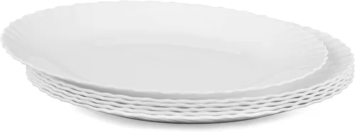 Vista 2 de Mintra Home Curly Collection (plato grande de 11.75 pulgadas, 6 unidades, blanco)