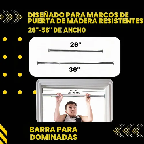 Vista 5 de DreamGYM Barra de dominadas para puerta - Barra de barbilla - Barra de apoyo oscilante