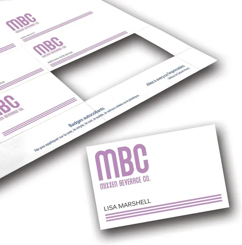 Vista 2 de Avery Insertos personalizables de etiquetas de identificación para portaetiquetas de nombre, 3" x 4", blanco, imprimible con láser/inyección